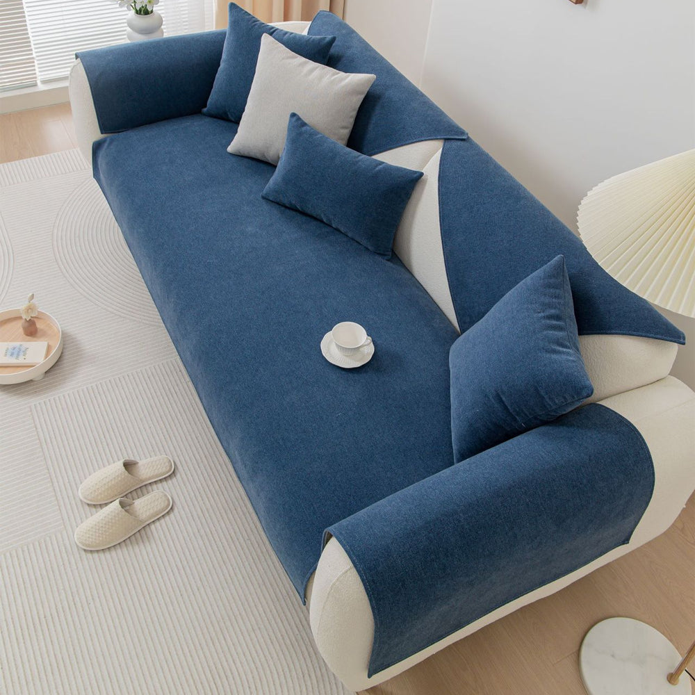 Anti-slip Sofa Couch Cover Slipcover Sofa Protective Cover Blue