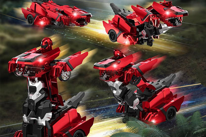 Dinosaur Transform Rc Cars 2.4Ghz Remote Control Car Transforming Robot-Red