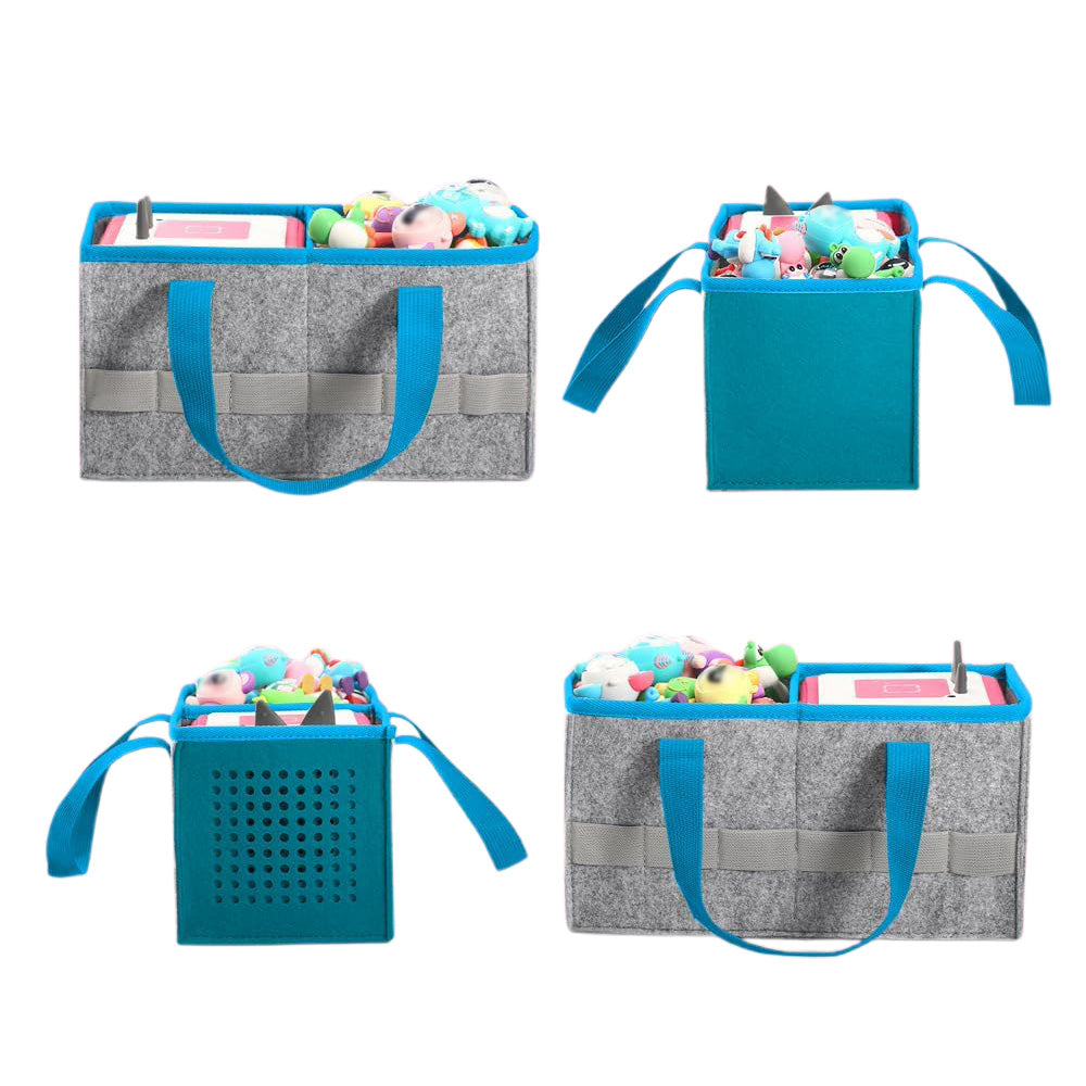 Portable Felt Cloth Storage Bag for Kidsâ€?Musical Speakers Blue