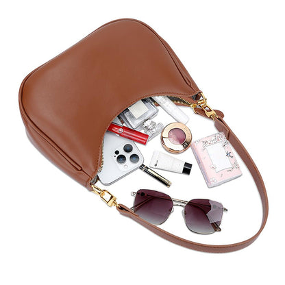 Shoulder Bag with Chain and Strap Design ¨C Underarm Purse Handbag for Women Brown