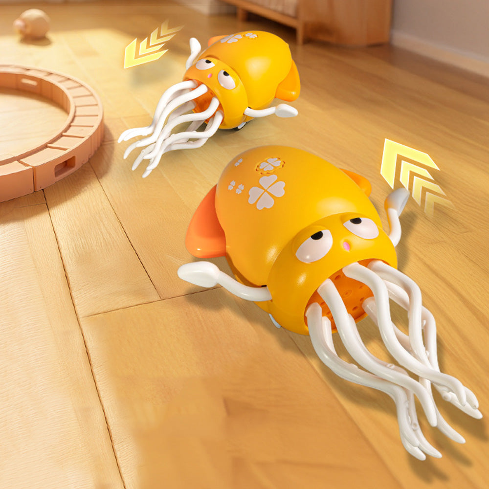 Dancing Electric Octopus Toy â€?Crawling Musical Squid for Tummy Time Yellow