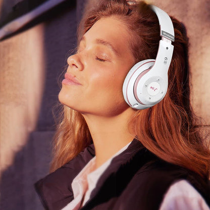 Wireless Bluetooth Headphones Foldable Over Ear Stereo Headsets with Built-in Mic Pink