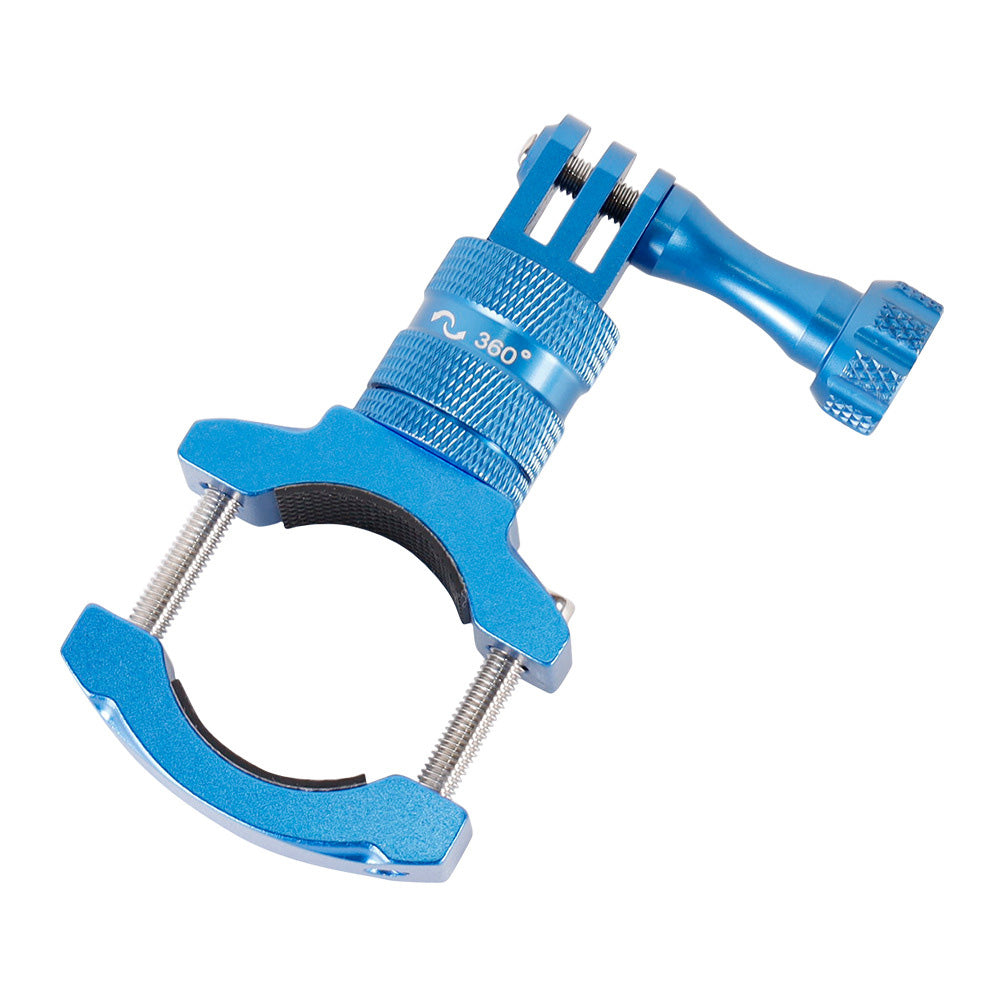 Aluminum 360-degree Bike Handlebar Mount for GoPro Hero 13 12 11 Cameras Blue