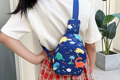 Kids Nylon Cartoon Sling Bag for Travel-Dark blue