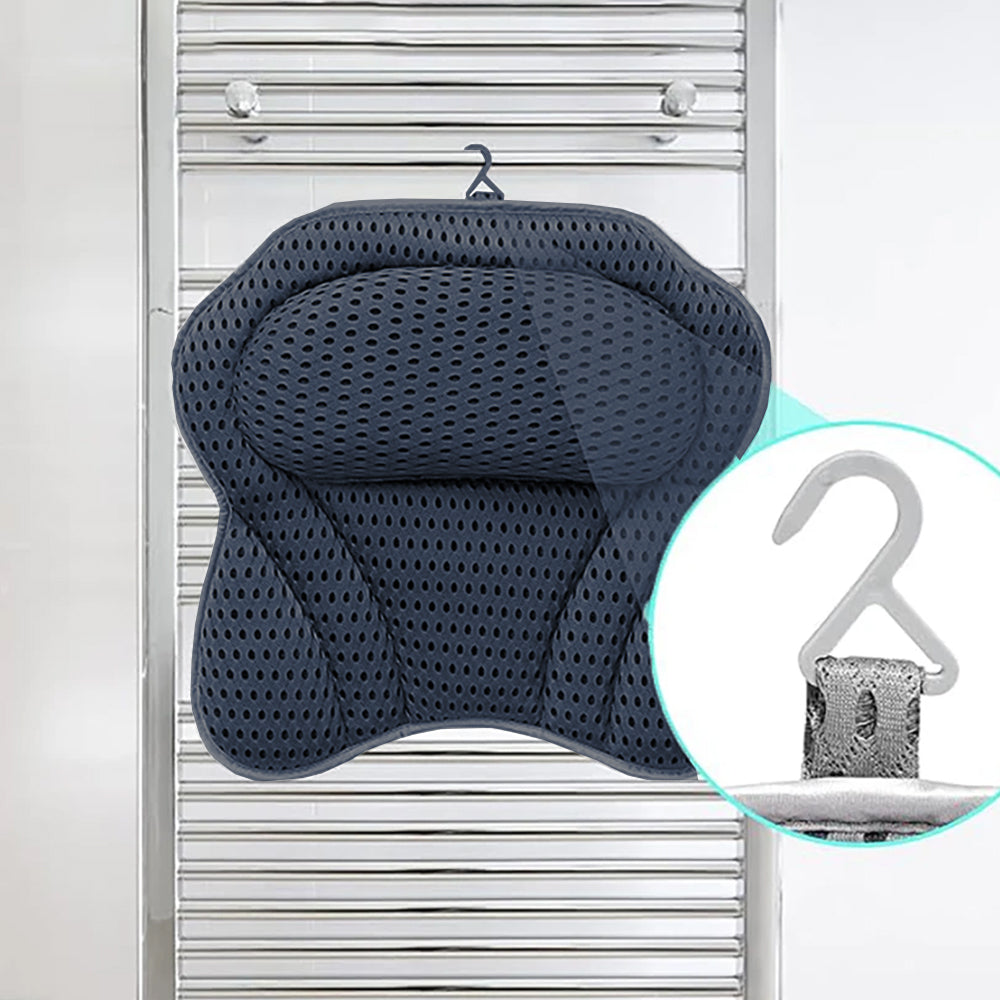 4D Bath Pillows Bathtub Rest Pillow Spa Neck and Back Support Headrest with Suction Cups Style 1