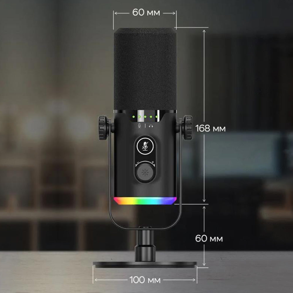 RGB Dynamic Gaming Microphone XLR/USB Interface for PC Streaming Podcast Recording Style 2