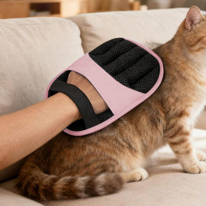 Electrostatic Pet Hair Remover Gloves Reusable Lint Brush for Furniture Car Seats-Pink