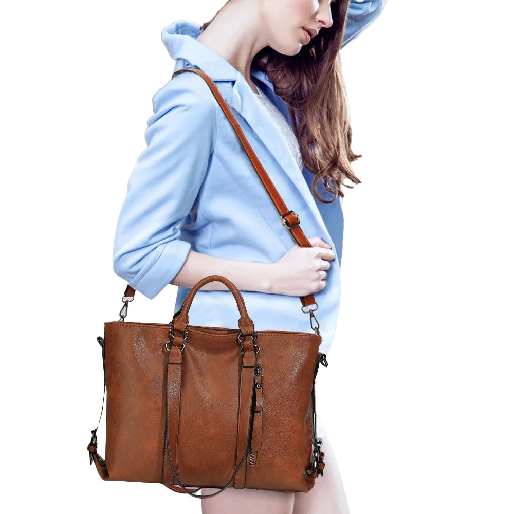 Women Handbag Satchel Tote Crossbody Bag Shoulder Sling Bag for Work and Travel Brown