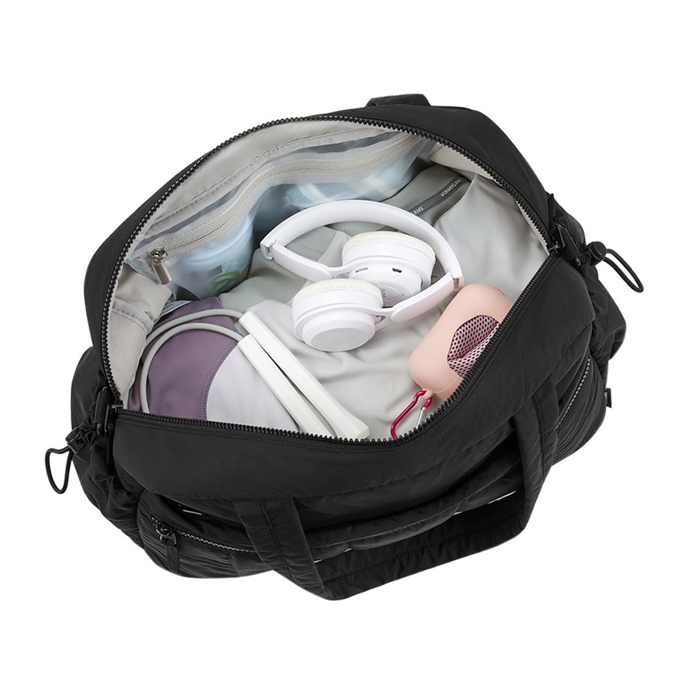 Gym Bag for Women Travel Duffle Bag with Wet Pocket Carry on Weekender Bag Black
