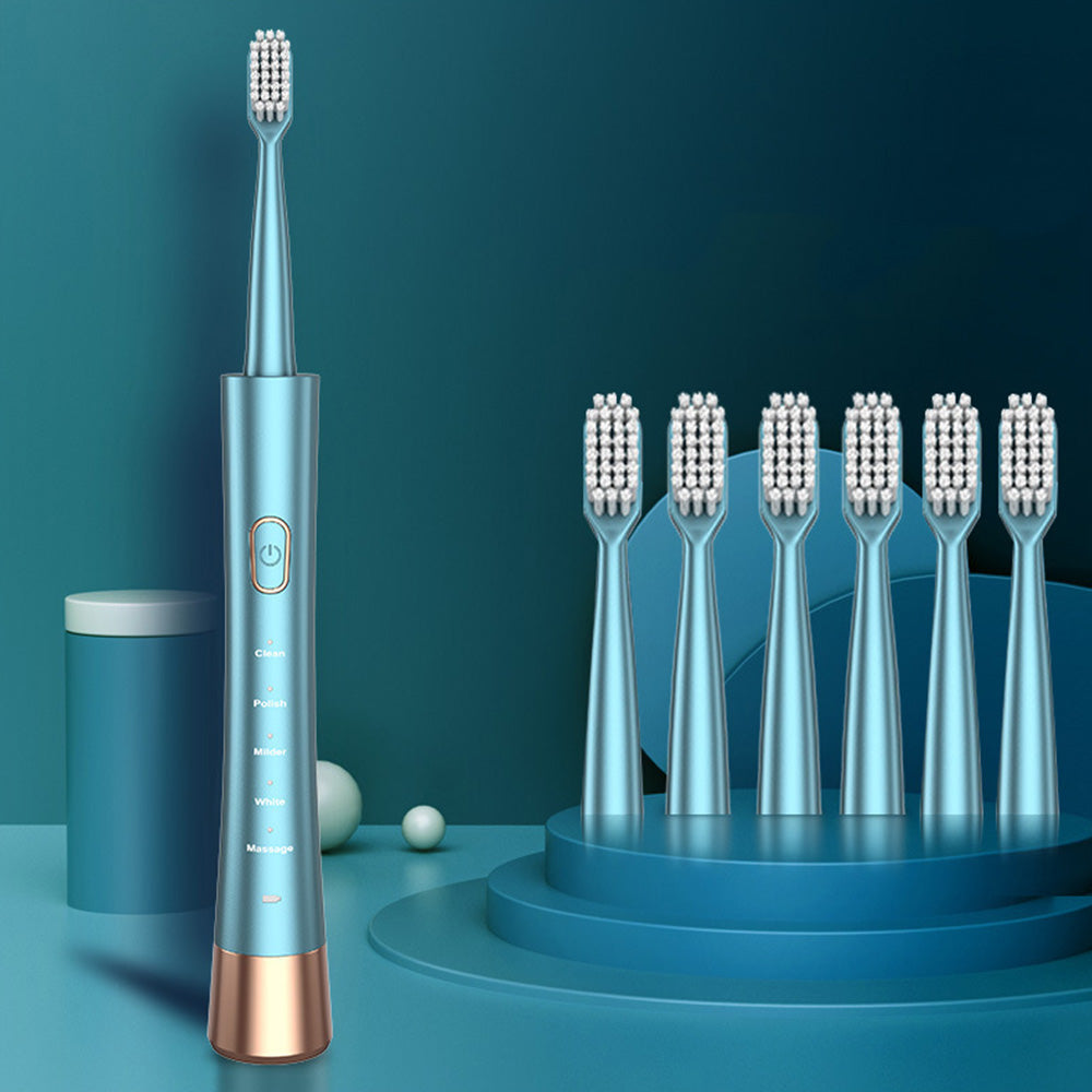 Electric Toothbrush for Adults ¨C Sonic Toothbrush with 6 Brush Heads and Smart Timer Green