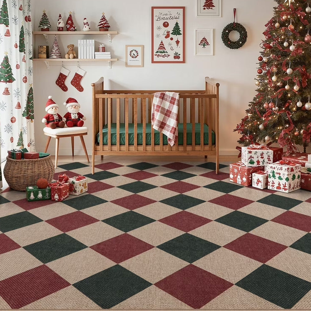 Vintage Low Pile Rug Non Slip Washable Mat for Living Room Bedroom-Style3
