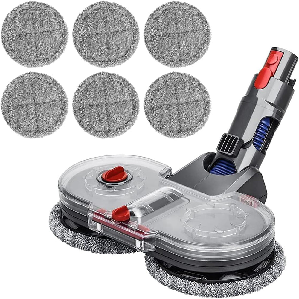 Mop Head with Detachable Water Tank and 6 Reusable Mop Pads for Dyson V7 V8 V10 V11 Vacuum Cleaners