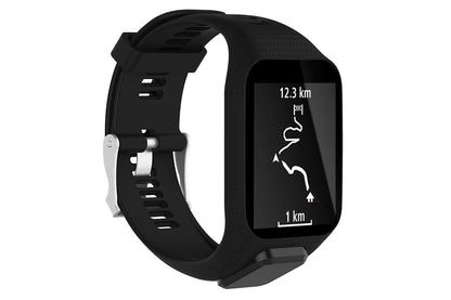 Replacement Silicone Sport Watch Strap for TomTom Smart Watches Adjustable-Black