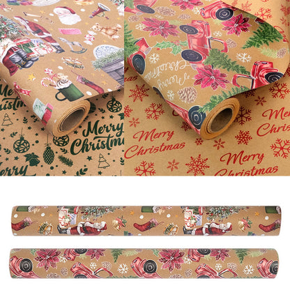 2 Pack Double Sided Christmas Wrapping Paper 4 - Santa Claus