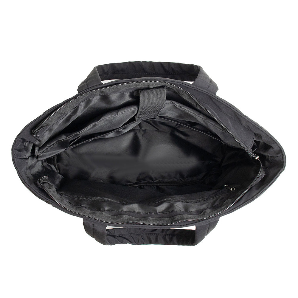 Puffer Tote Bag Quilted Puffy Handbag Lightweight Satchel Bag Black
