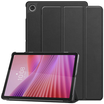 Tri-Fold Stand Case Leather Smart Cover for Lenovo Tab TB311FU 2025 10.1 Inch Black