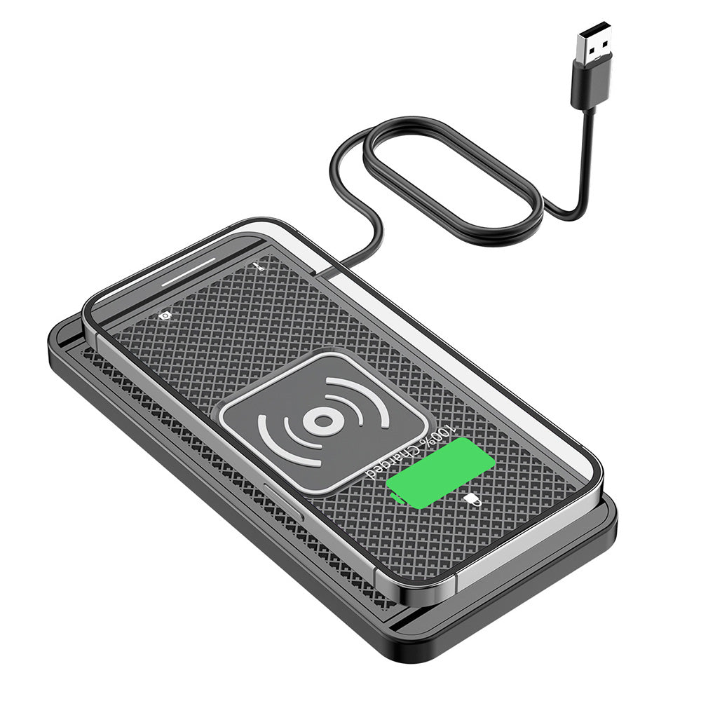 Universal Car Wireless Fast Charger Mat Non-Slip Charging Pad for Devices with Wireless Charging Function USB Style