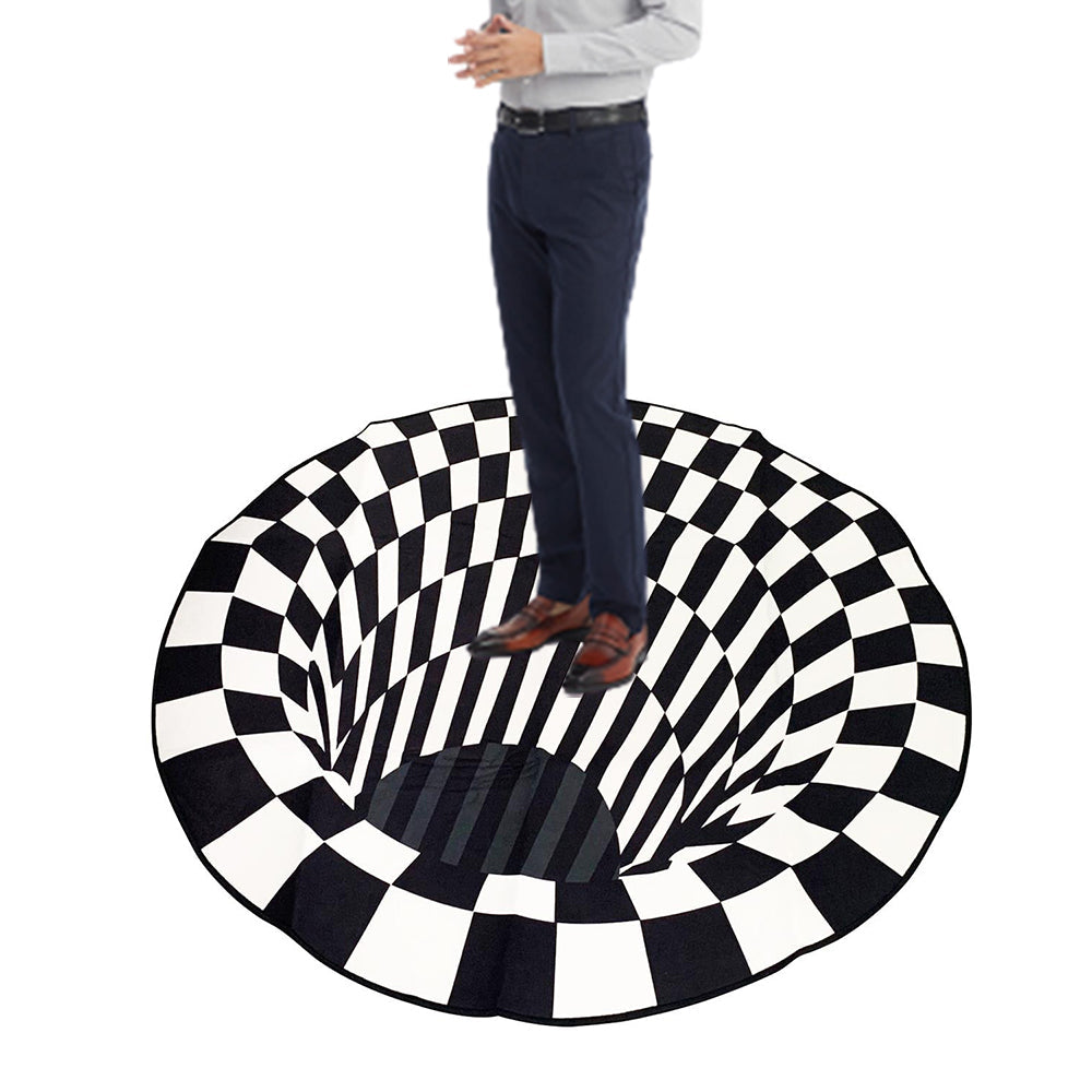 3D Optical Vortex Illusion Carpet Round Rug Style 2
