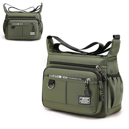 Multi-Pocket Men's Crossbody Shoulder Bag for Outdoor Travel and Commuting -Green