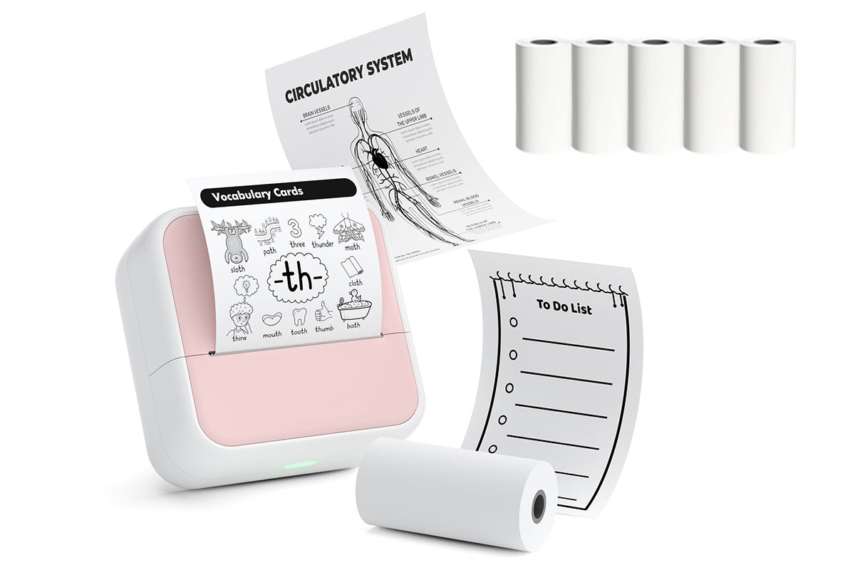 Mini Sticker Printer Portable Bluetooth Thermal Printer for Photo Notes-Pink