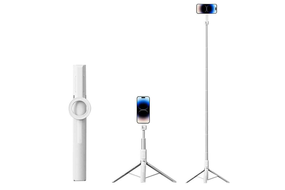 Selfie Stick Tripod 360-degree Rotatable Tripod for iPhone Android -White