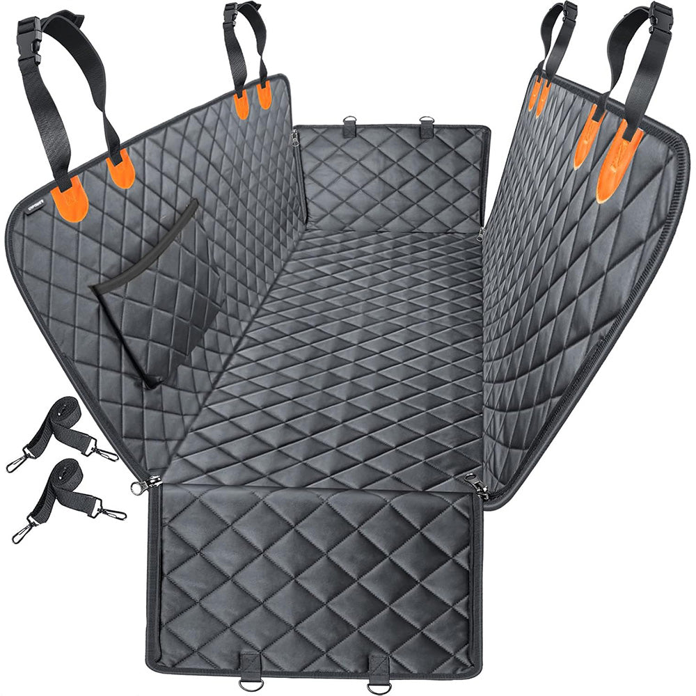 Pet Car Seat Cover Back Seat Hammock Protector for Dogs Travel-Orange