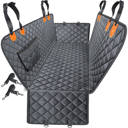 Pet Car Seat Cover Back Seat Hammock Protector for Dogs Travel-Orange