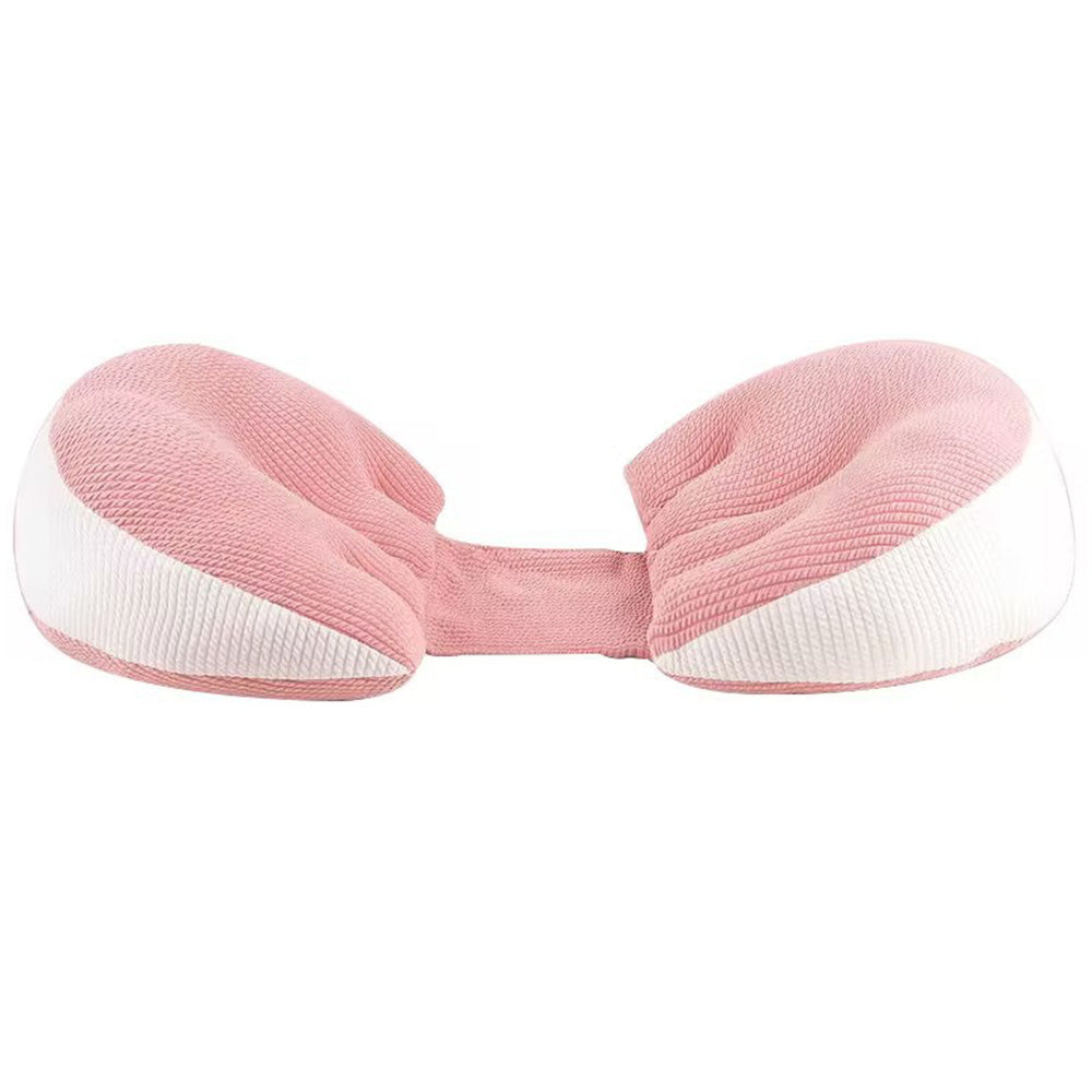 Portable Pregnancy Pillow W Shaped Maternity Support For Side Sleepers-Pink