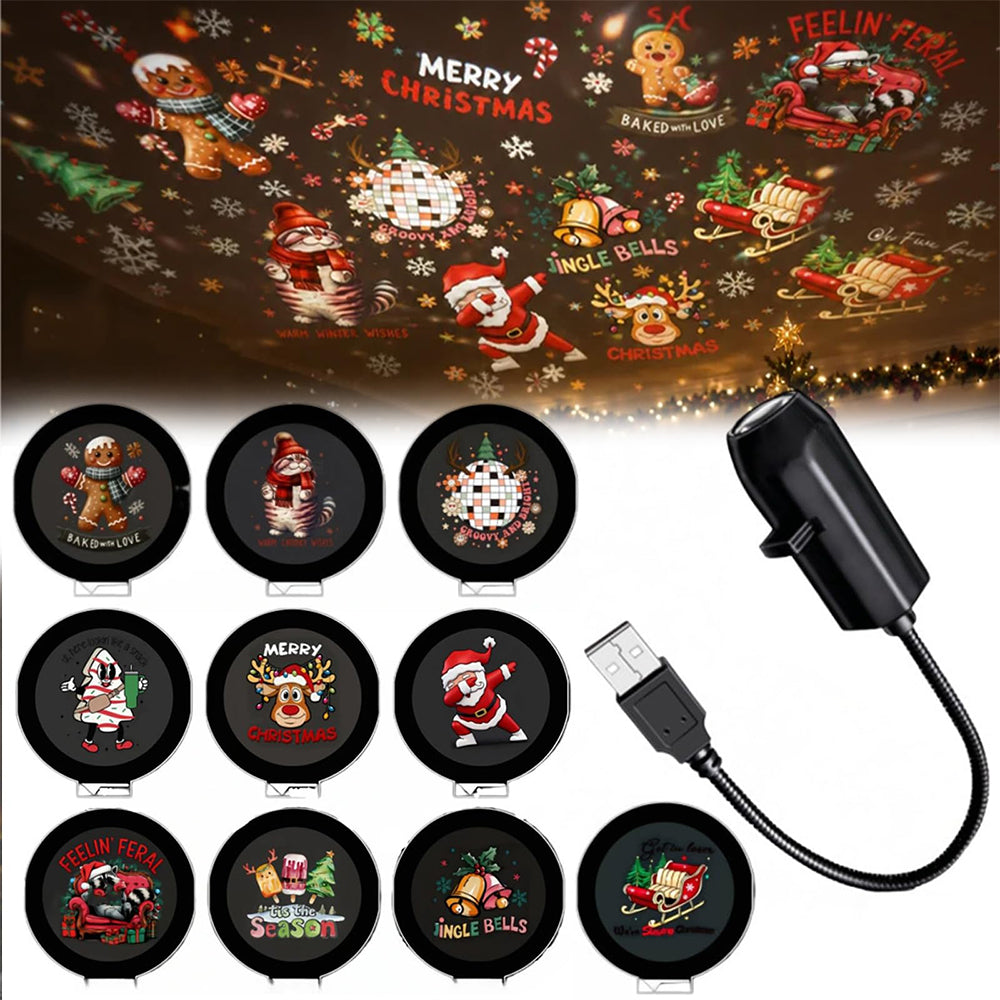 USB Powered Christmas Projector Light Night Light Projector - 10 Slides