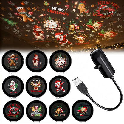 USB Powered Christmas Projector Light Night Light Projector - 10 Slides