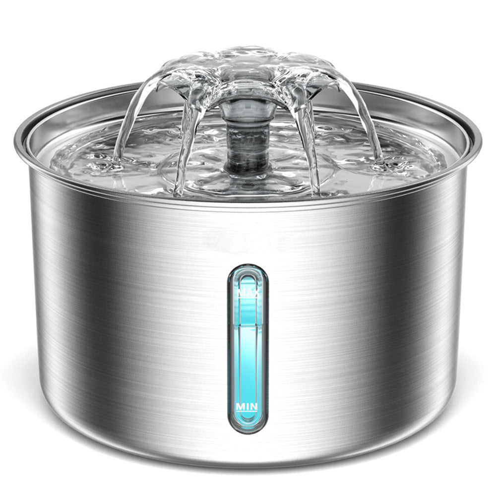 3L Stainless Steel Cat Water Fountain ¨C Automatic Electric Pet Drinking Dispenser for Cats and Dogs