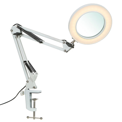 5X Magnifying Lamp 3-Color Adjustable Reading Light for Close Work Repair White