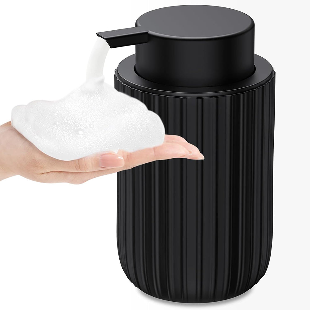 300ml Ceramic Foaming Soap Dispenser for Bathroom Kitchen-Black