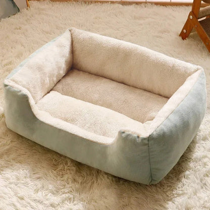 Rectangle Pet Bed for Dogs Cats Beds Warming Soft Calming Sleeping Puppy Bed Green