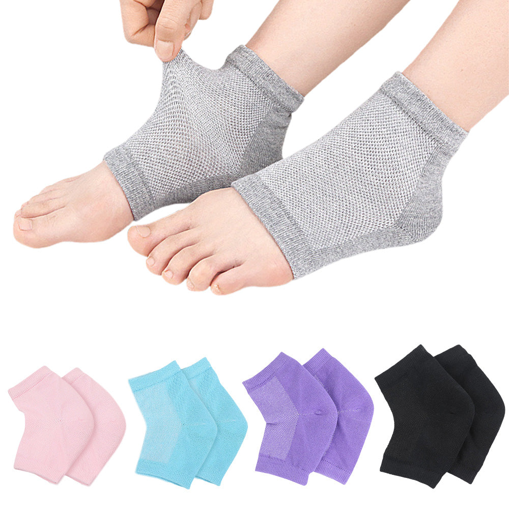 5 Pairs Toeless Gel Heel Socks ¡§C Foot Skin Care Protectors for Dry Cracked Feet