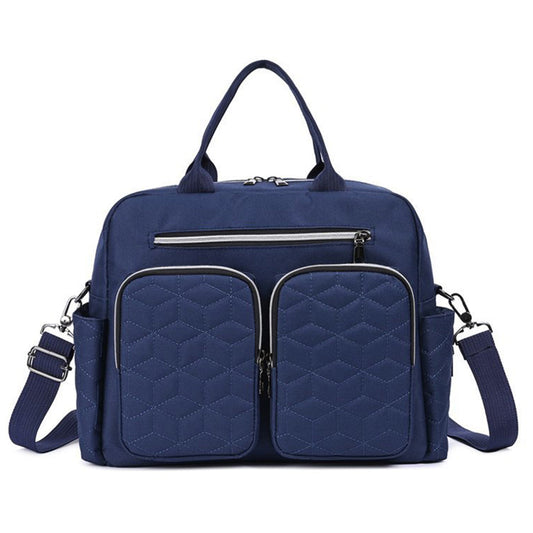 Large Mummy Bag Multi-Pocket Travel Nappy Tote Shoulder Bag Navy