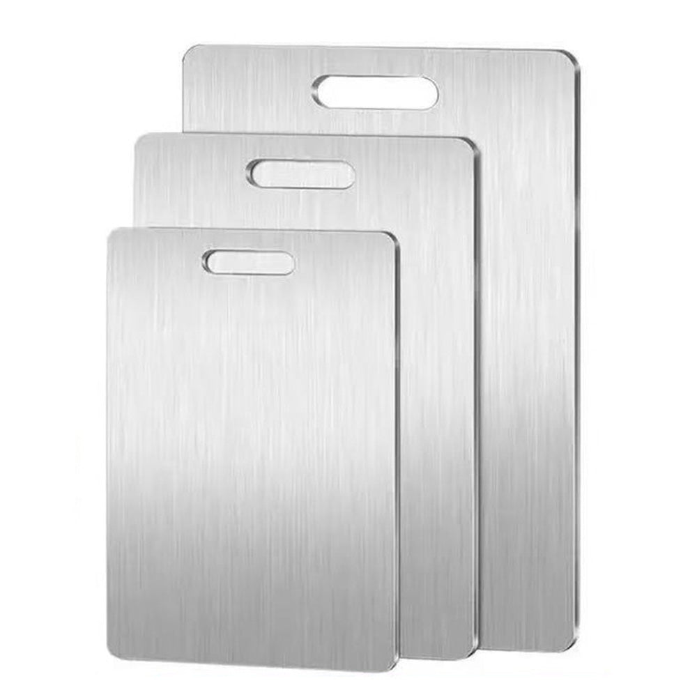 Dual Sided Stainless Steel Cutting Board with Hanging Hole