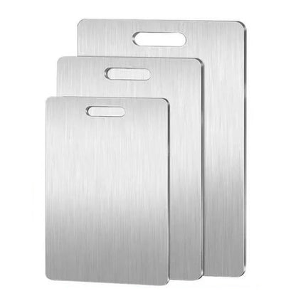 Dual Sided Stainless Steel Cutting Board with Hanging Hole
