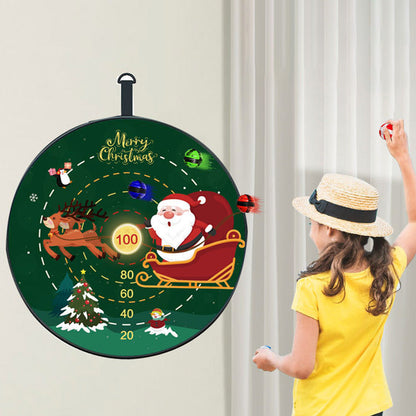 72cm Christmas Dart Board Game Set for Kids Xmas Board Game Toy with 12Pcs Sticky Balls Style 1