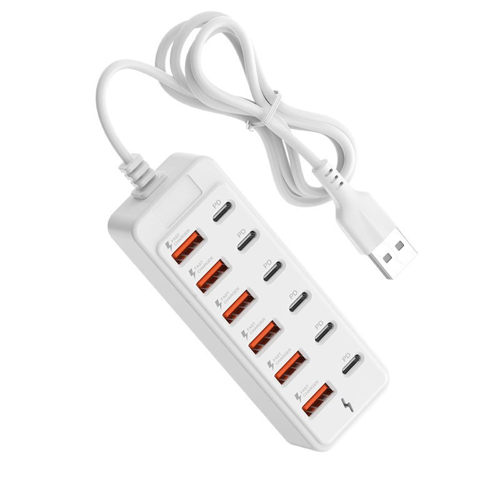 12 Port Hub Docking Station 66W Fast Charging Desktop Hub