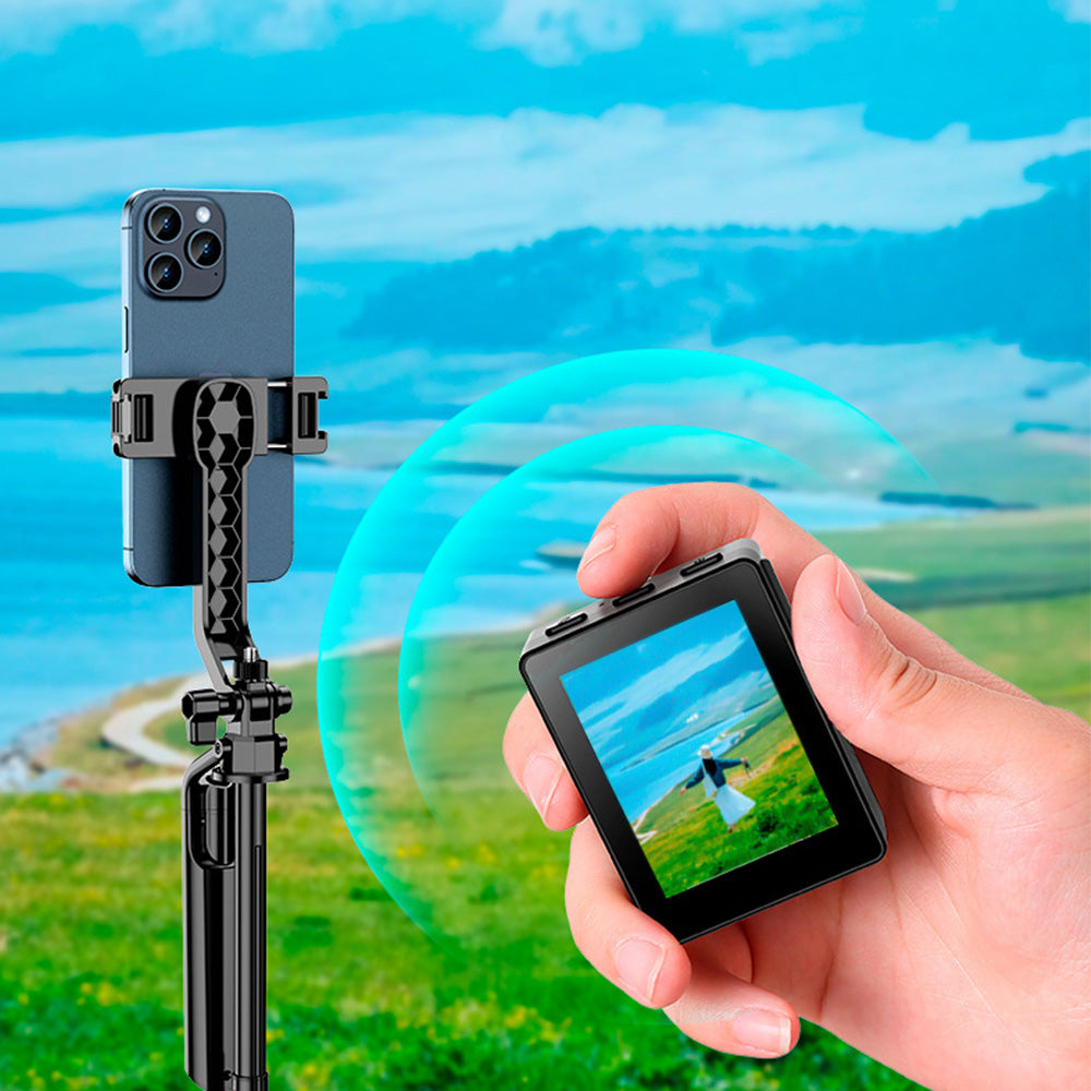 Mini Vlog Selfie Monitor with 15m Bluetooth Remote for Travel & TikTok