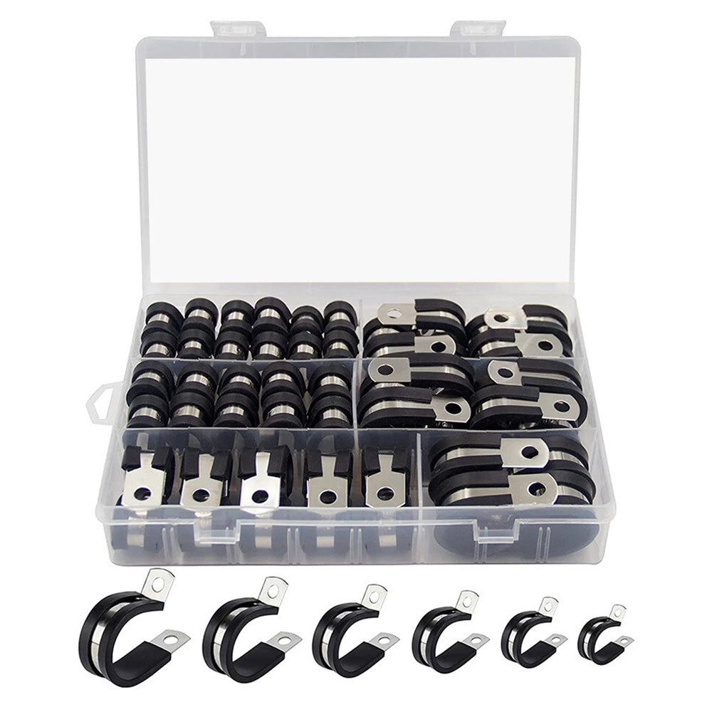52 PCS Stainless Steel Cable Clamps in 6 Sizes