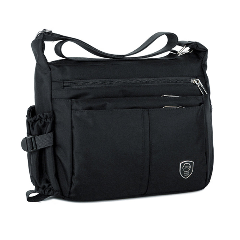 Water-Resistant Messenger Bag for Men Lightweight Travel Crossbody Sling Bag-Black