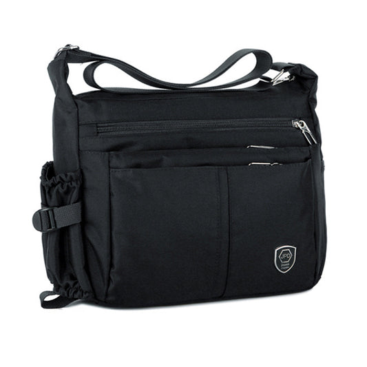 Water-Resistant Messenger Bag for Men Lightweight Travel Crossbody Sling Bag-Black