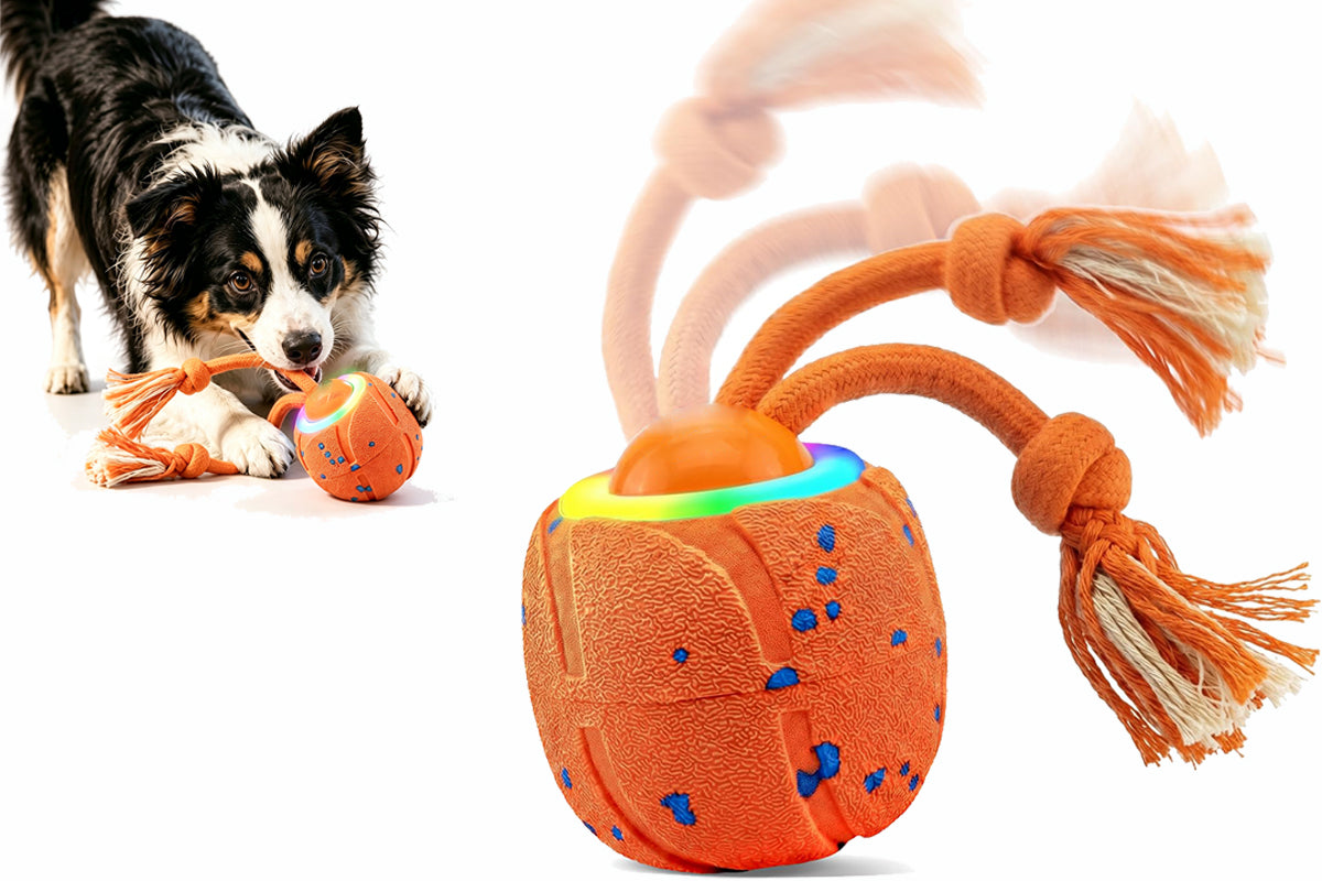TPU Interactive Dog Ball with 3 Motion Modes Herding Ball for Dogs - Orange