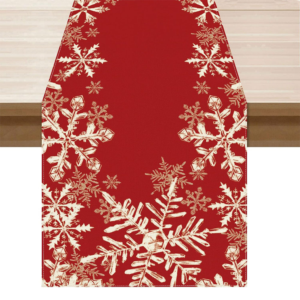 Linen Christmas Table Runner Long Farmhouse Holiday Table Decor for Kitchen Home Style 3
