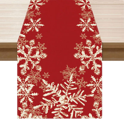 Linen Christmas Table Runner Long Farmhouse Holiday Table Decor for Kitchen Home Style 3