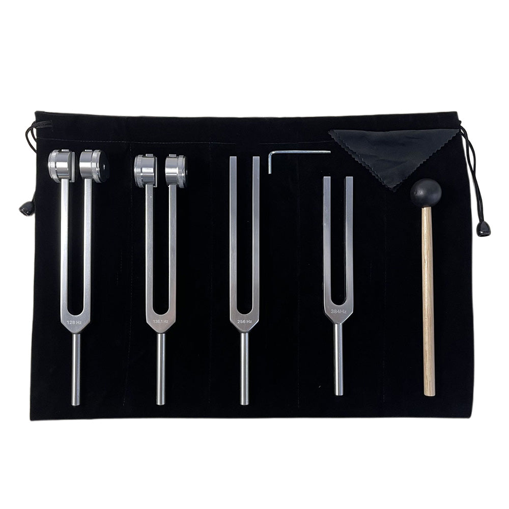 4Pcs Resonance Tuning Fork Set Sensory Tool for Yoga Meditation-Silver
