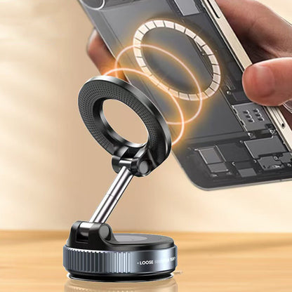 Magnetic Car Phone Holder with Vacuum Suction for Dashboard & Windshield