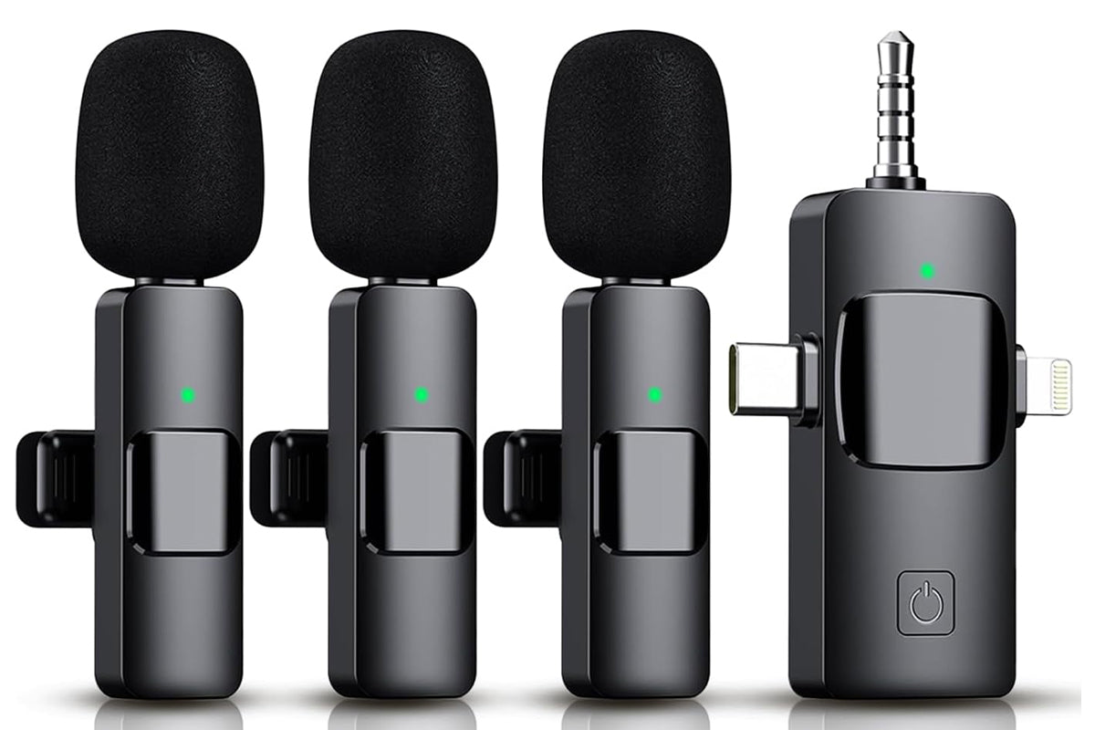 Wireless Lavalier Microphone for iPhone iPad Android Mini Microphone for Vlog